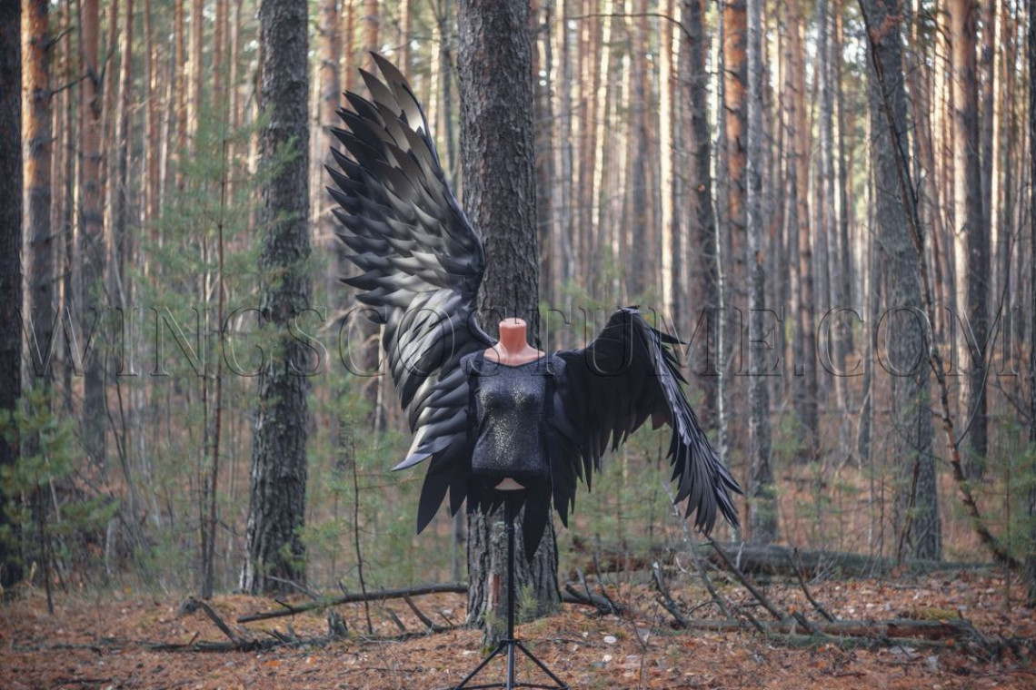 Large black angel wings costume "Dark lord"