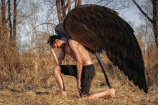 Large black angel wings costume "Erelim"