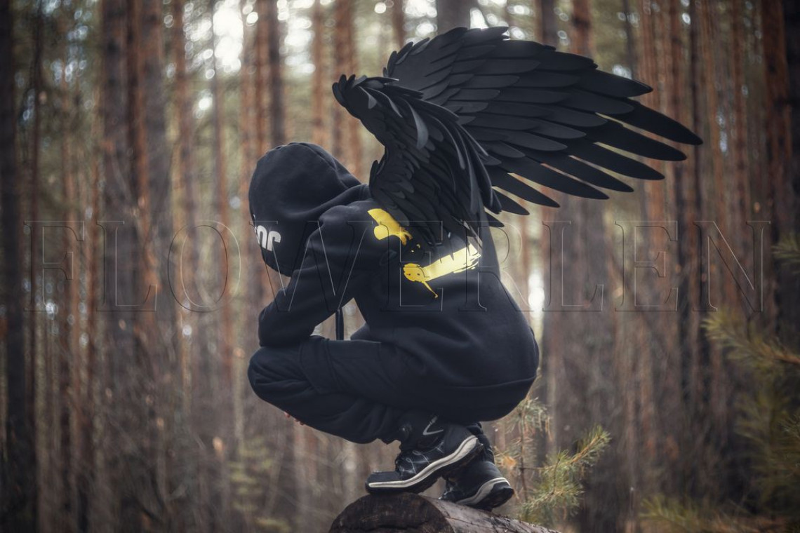 Black angel wings costume "Phantom"