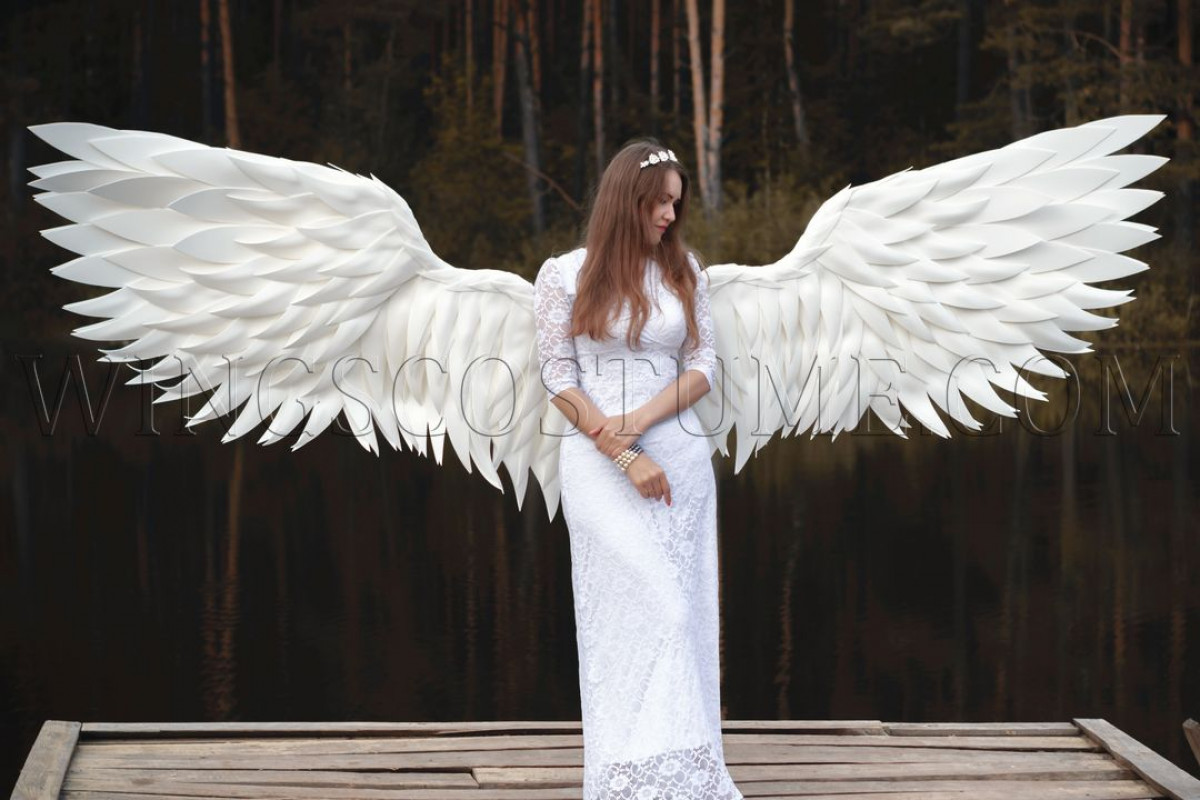 Buy realistic lage angel wings costume Royal person